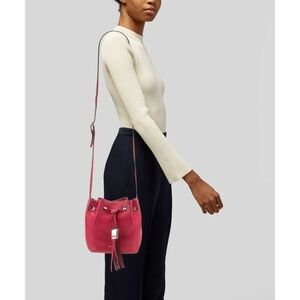 Kate Spade red leather bucket bag